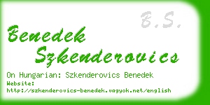 benedek szkenderovics business card